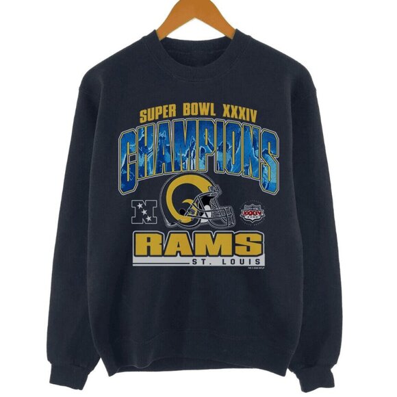 Vintage St Louis Rams 2000 N FL XXXIV Super Bowl Champions Sweatshirt - Picture 1 of 2